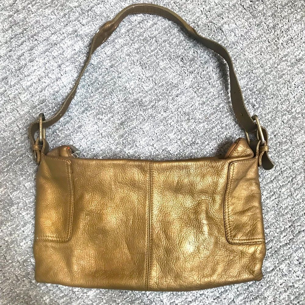 HOBO GOLD LEATHER SHOULDER BAG
